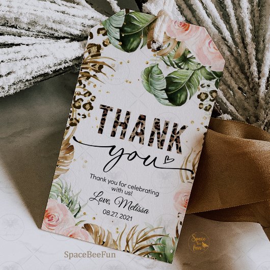 Safari Luipaardprint cadeaubijgaande kaartjes Encl Cadeaulabel