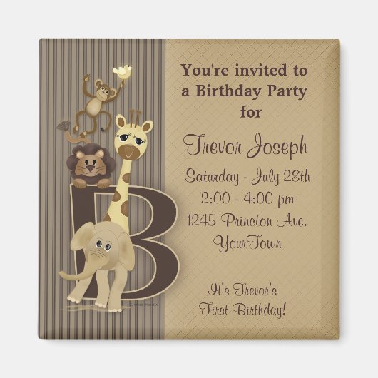 Safari Magnet Verjaardagsgunst (Voorkant)