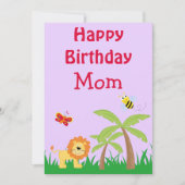 Safari Mam's Birthday Lavender Feestdagenkaart (Voorkant)