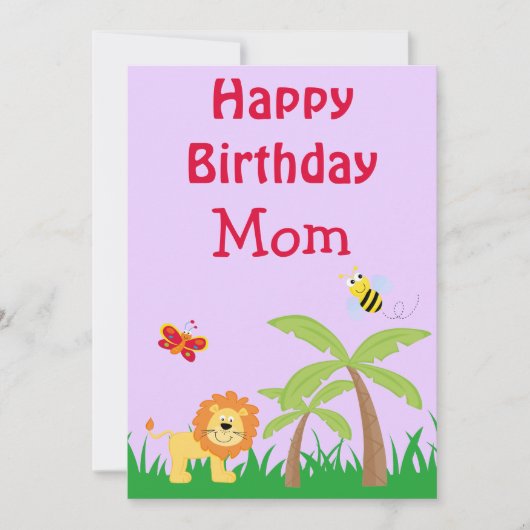 Safari Mam's Birthday Lavender Feestdagenkaart (Voorkant)