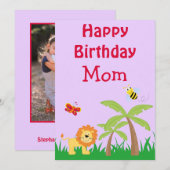 Safari Mam's Birthday Lavender Feestdagenkaart (Voorkant / Achterkant)