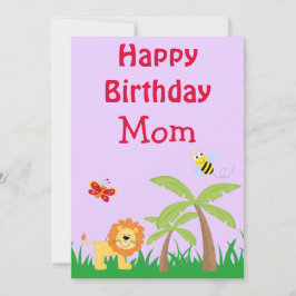 Safari Mam's Birthday Lavender Feestdagenkaart