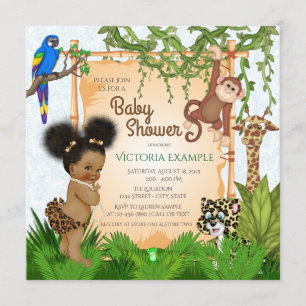 Safari Meisje Baby Shower Uitnodigingen