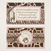 Safari Meisje Gift Label B3 Visitekaartjes (Voorkant /achterkant)