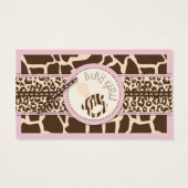 Safari Meisje Gift Label B3 Visitekaartjes (Achterkant)