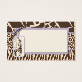 Safari Meisje LAV Gift Label 2 Visitekaartjes (Achterkant)