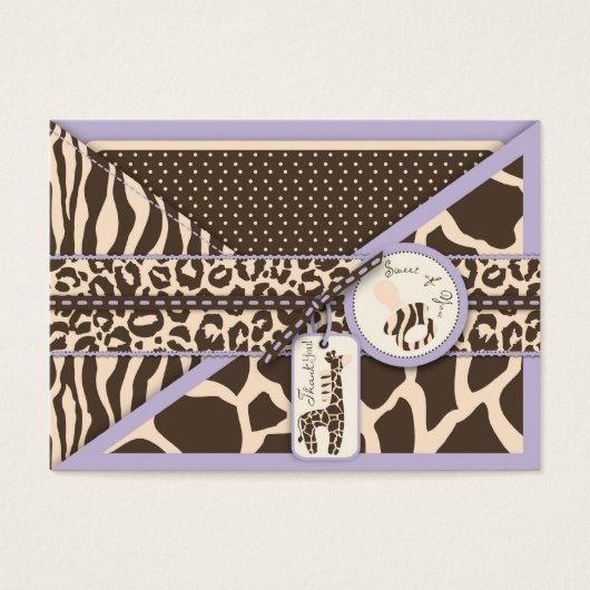 Safari Meisje LAV TY Gift Label 2 Visitekaartje (Voorkant)