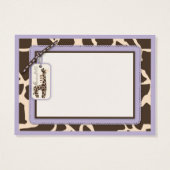 Safari Meisje LAV TY Gift Label 2 Visitekaartje (Achterkant)