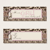 Safari Meisje Skinny Gift Label Mini Visitekaartjes (Voorkant /achterkant)