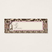 Safari Meisje Skinny Gift Label Mini Visitekaartjes (Achterkant)