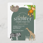 Safari Met Baby shower Uitnodiging (Voorkant / Achterkant)
