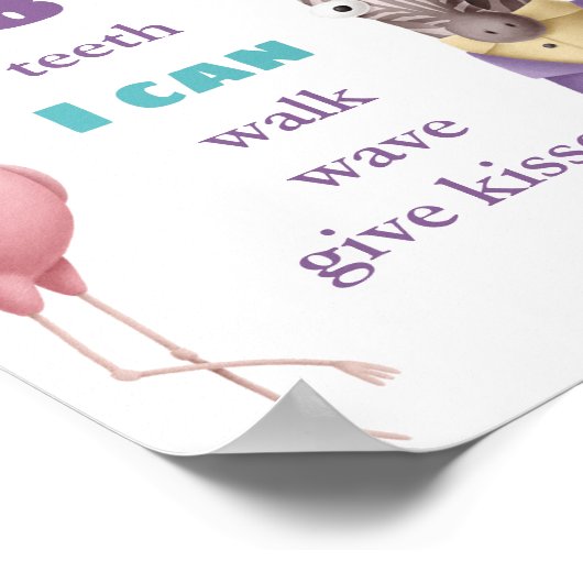 Safari Milestone First Birthday Board Poster (Hoek)