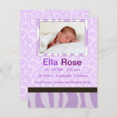 Safari Mix - Baby op Zebra en Giraffe Aankondiging (Voorkant / Achterkant)