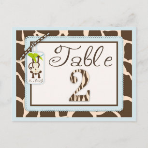 Safari Monkey Animal Print Baby shower Briefkaart
