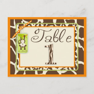Safari Monkey Animal Print Baby shower Briefkaart