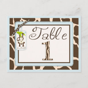 Safari Monkey Animal Print Baby shower Briefkaart