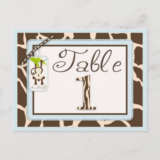 Safari Monkey Animal Print Baby shower Briefkaart (Voorkant)