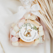 Safari Monkey Baby shower Ronde Sticker