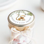 Safari Monkey Baby shower Ronde Sticker