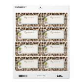 Safari Monkey Dierenprint Baby shower Etiket (Full Sheet)