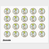Safari Monkey Dierenprint Baby shower Ronde Sticker (Vel)