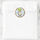 Safari Monkey Dierenprint Baby shower Ronde Sticker (Tas)