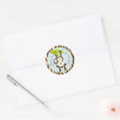 Safari Monkey Dierenprint Baby shower Ronde Sticker (Envelop)