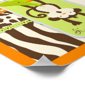 Safari Monkey & Pacifier Animal Print Baby Banner (Hoek)