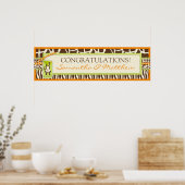 Safari Monkey & Pacifier Animal Print Baby Banner (Keuken)