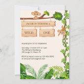 Safari Monkey Wild One Jongens 1e Verjaardag Kaart (Voorkant)