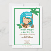 Safari Monkey Zesde verjaardag Kaart (Voorkant)