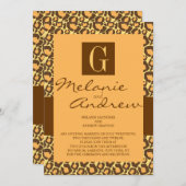 Safari Monogram Weddenschap Notitie Patroon Kaart (Voorkant / Achterkant)