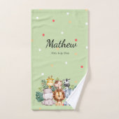 Safari, monogrammed, dier in het oerwoud l Green Bad Handdoek (Handdoek)