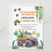 Safari Monster Truck Oerwoud Adventure Boy Verjaar Kaart (Voorkant)