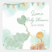 Safari Mooie Baby Dieren Thema Baby Shower Vierkante Sticker (Voorkant)