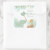 Safari Mooie Baby Dieren Thema Baby Shower Vierkante Sticker (Tas)