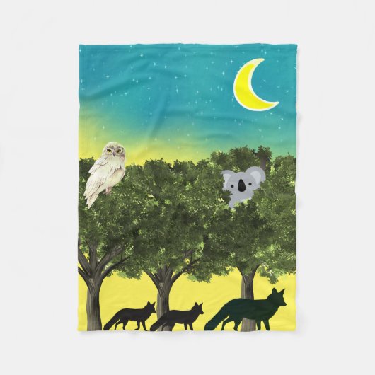 Safari Nacht Fleece Deken (Voorkant)