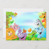 Safari oerwoud 1e verjaardagsdagsdagsuitnodigingsk kaart (Achterkant)