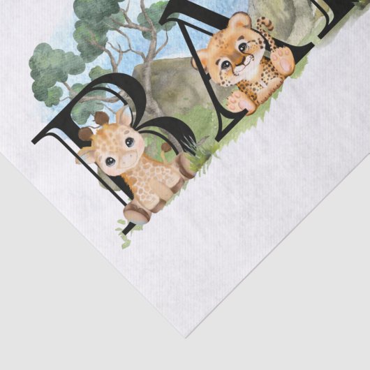 Safari Oerwoud Africa Animal Baby shower Tissuepapier (Detail)