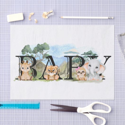 Safari Oerwoud Africa Animal Baby shower Tissuepapier (Craft)