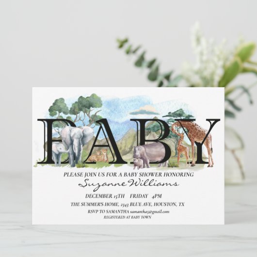 Safari Oerwoud Africa Animal mamas Baby shower Kaart (Staand voorkant)