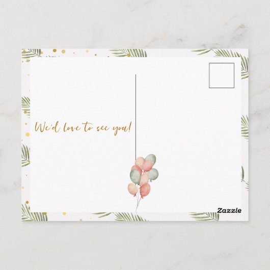 Safari Oerwoud Animal 1st Wild One First Birthday Briefkaart (Achterkant)