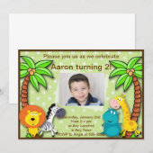 Safari Oerwoud Animal Birthday of Shower Invitatio Kaart (Voorkant / Achterkant)