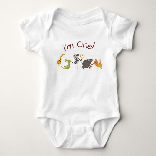 Safari Oerwoud Animal Birthday Outfit Romper (Voorkant)