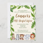 Safari Oerwoud Animal Birthday Party Invitation Kaart (Voorkant)