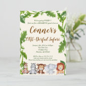 Safari Oerwoud Animal Birthday Party Invitation Kaart (Staand voorkant)