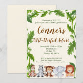 Safari Oerwoud Animal Birthday Party Invitation Kaart (Voorkant / Achterkant)