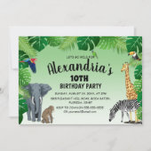 Safari Oerwoud Animal Childrens Birthday Party Kaart (Voorkant)