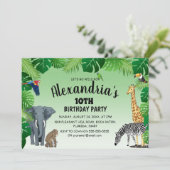 Safari Oerwoud Animal Childrens Birthday Party Kaart (Staand voorkant)