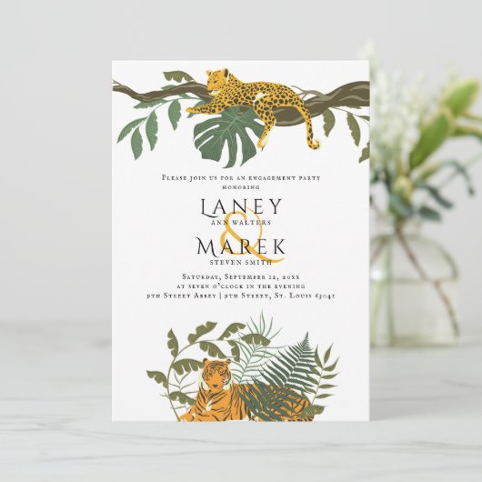 Safari Oerwoud Animal Engagement Party Kaart (Staand voorkant)